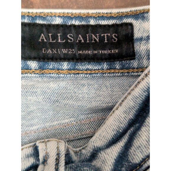AllSaints Dax Acid Wash Skinny Jeans, W25 - Picture 2 of 5
